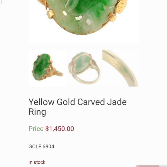 Antique 14k Genuine Jade Carved Ring - Picture 5 of 8
